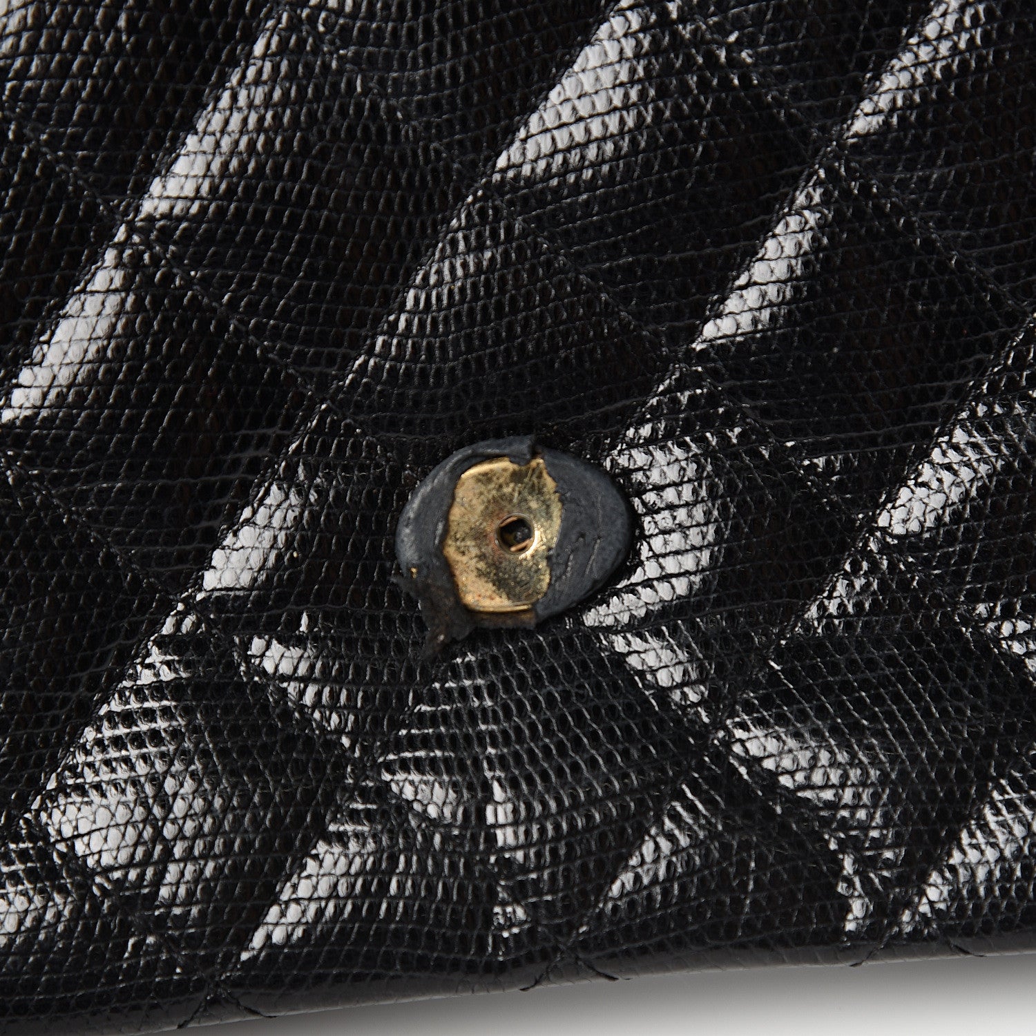 Chanel Lizard Quilted Tassel Single Flap Bag Black 7 of 14