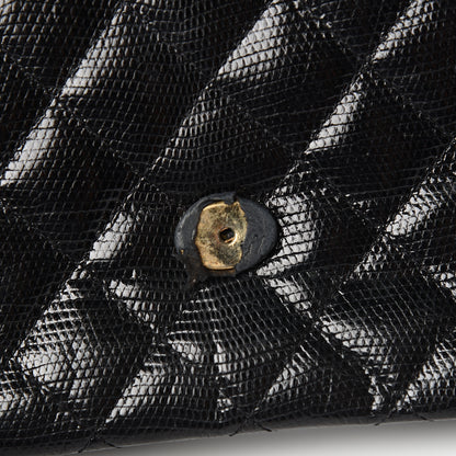 Chanel Lizard Quilted Tassel Single Flap Bag Black 7 of 14