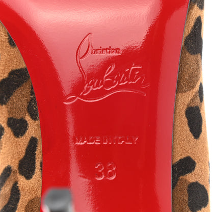 Christian Louboutin Veau Velours Leopard Clare 80 Pumps 38 Caramel 6 of 8