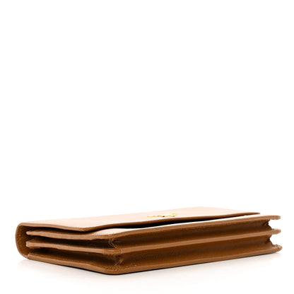 Prada Saffiano Metal Flap Wallet With Strap Caramel 4 of 11