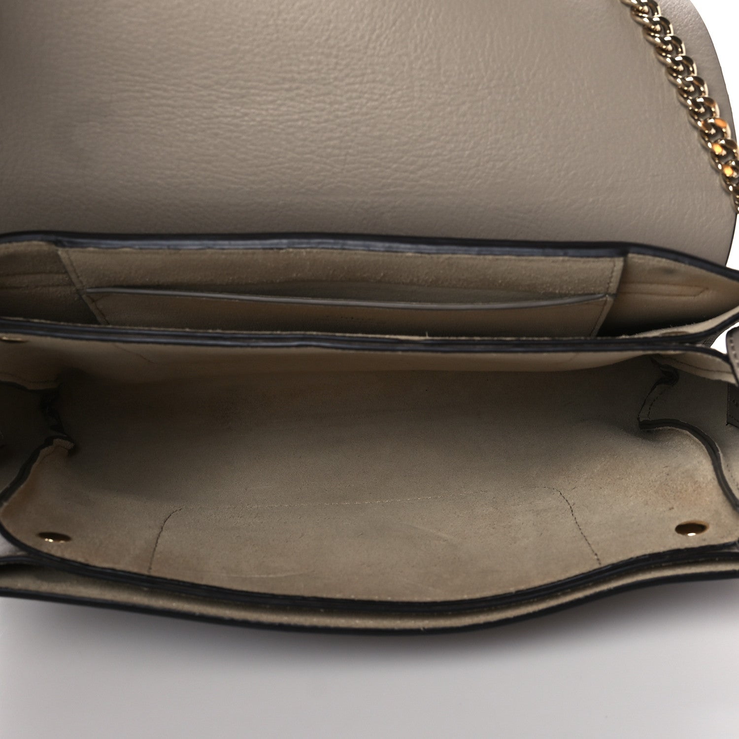 Chloe Suede Calfskin Small Faye Shoulder Bag Motty Grey 4 of 8