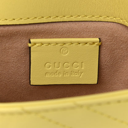 Gucci Calfskin Matelasse Super Mini GG Marmont Shoulder Bag Banana 6 of 11