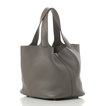 Hermes Taurillon Clemence Picotin Lock 22 MM Etain 3 of 13