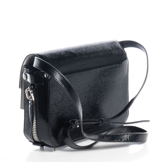 Alexander Wang Textured Patent Tri-Fold Shoulder Bag Black 3 of 10