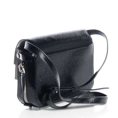 Alexander Wang Textured Patent Tri-Fold Shoulder Bag Black 3 of 10