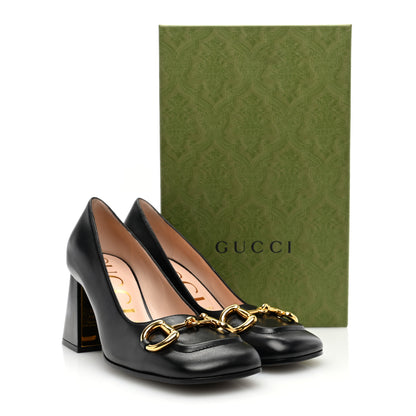 Gucci Malaga Kid Horsebit 75mm Pumps 38 Black 7 of 7