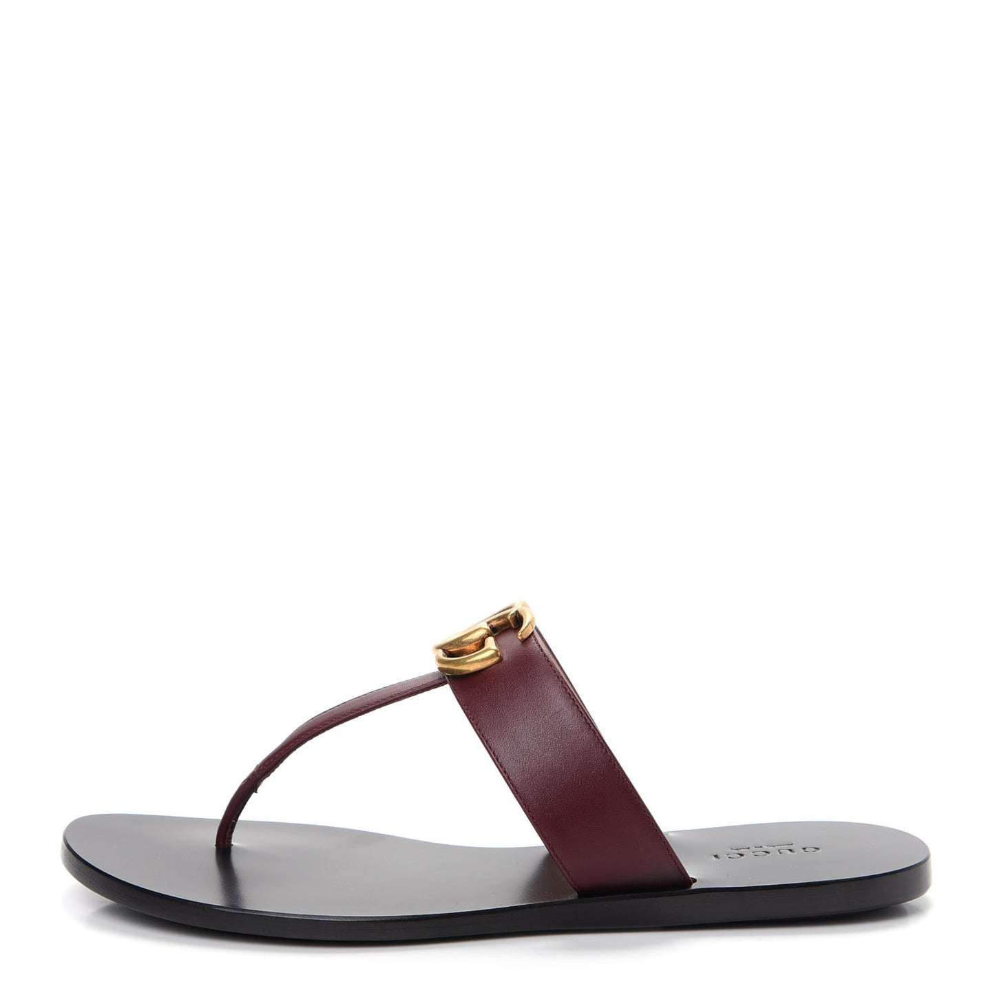 Calfskin GG Marmont Thong Sandals 37 Vintage Bordeaux