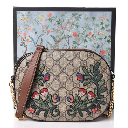 Gucci GG Supreme Monogram Floral Embroidered Mini Chain Shoulder Bag Beige Tuscany 17 of 17