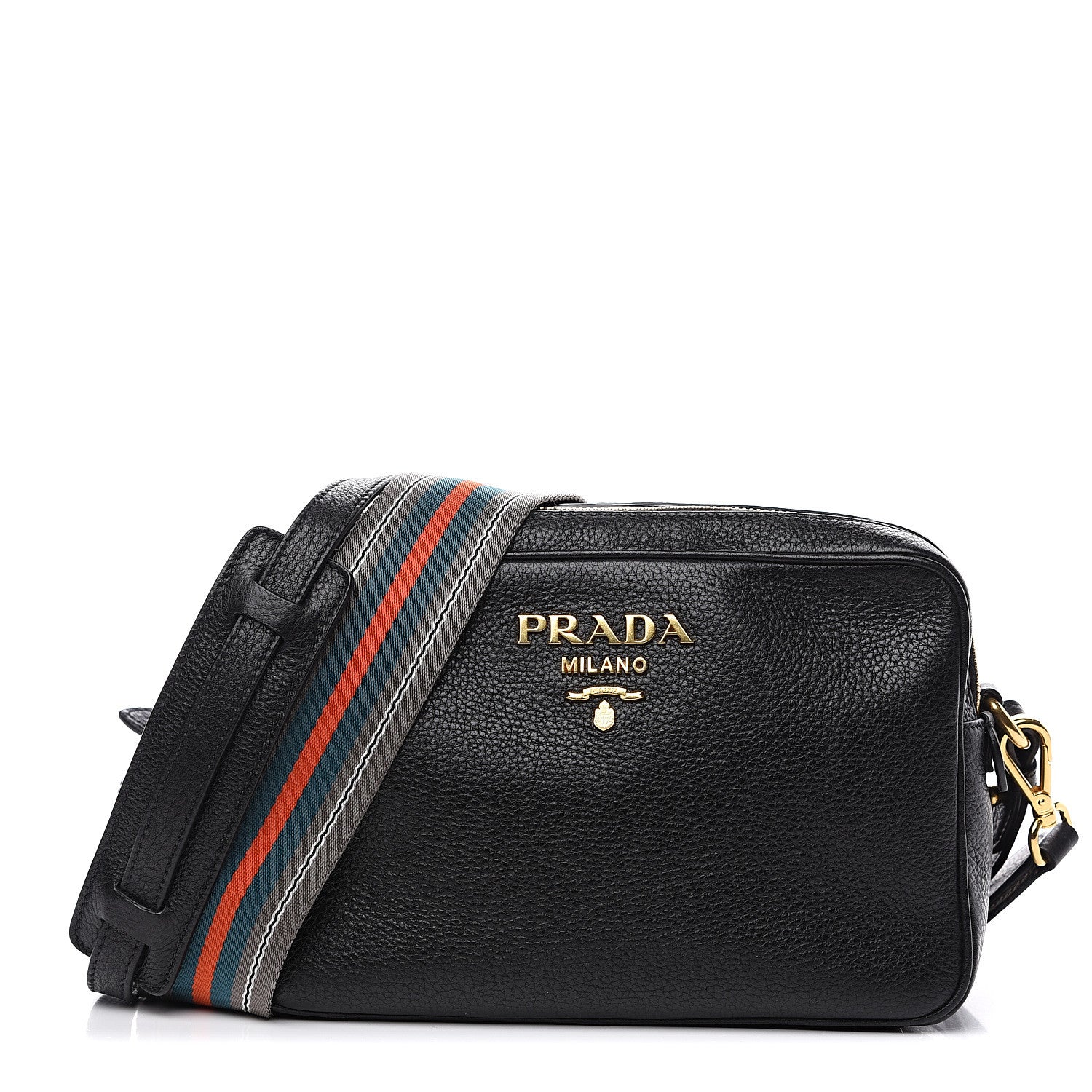 Prada Vitello Daino Medium Double Zip Shoulder Bag Black 1 of 10