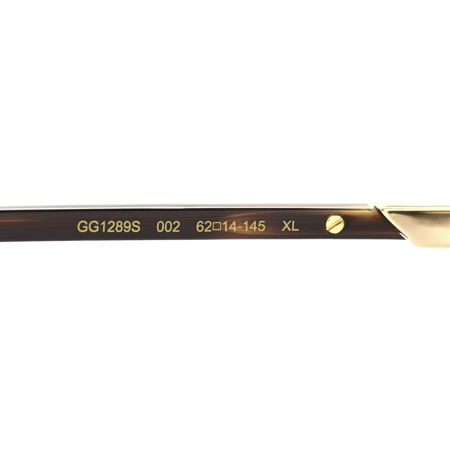 Metal Rectangular Frame Sunglasses GG1289S Gold Havana
