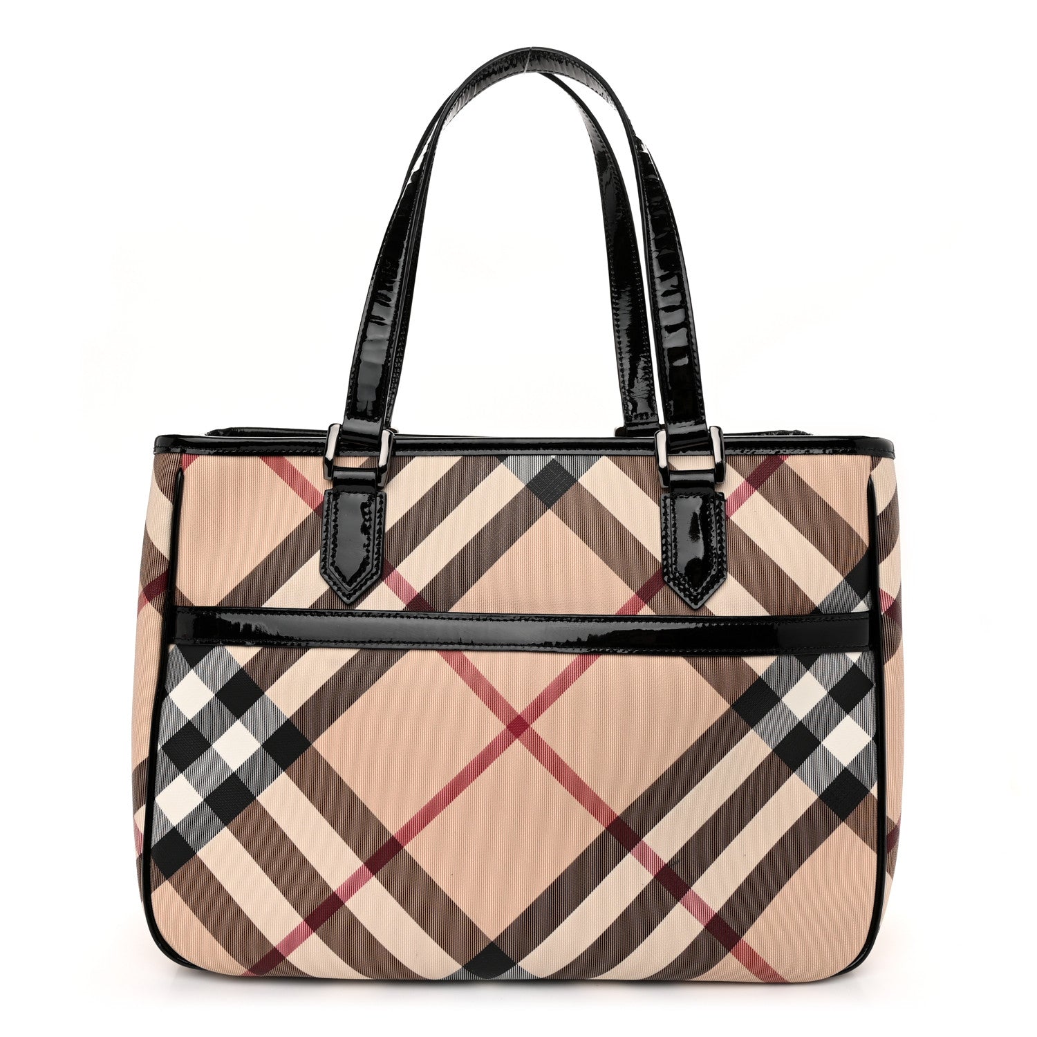Burberry Nova Check Patent Medium Emmy Tote Black 1 of 11