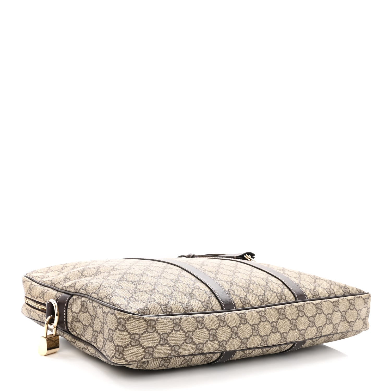 Gucci GG Supreme Monogram Selleria Calfskin Briefcase Beige Ebony Cocoa 4 of 10