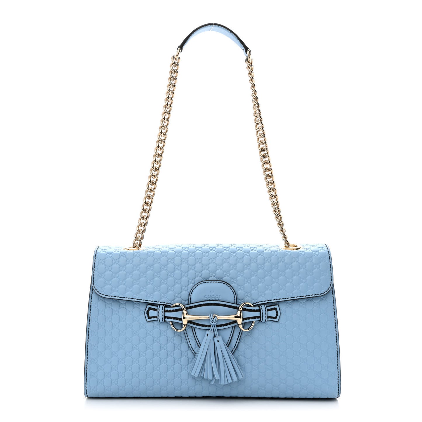 Microguccissima Medium Emily Chain Shoulder Bag Mineral Blue