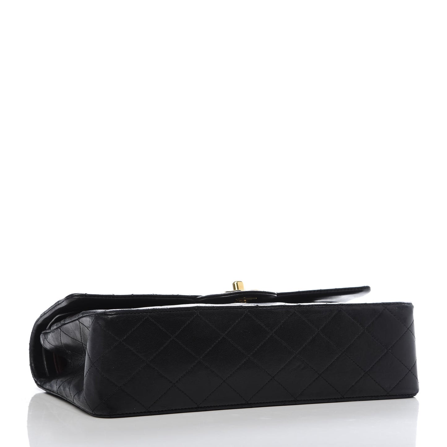 Lambskin Quilted Medium Double Flap Black