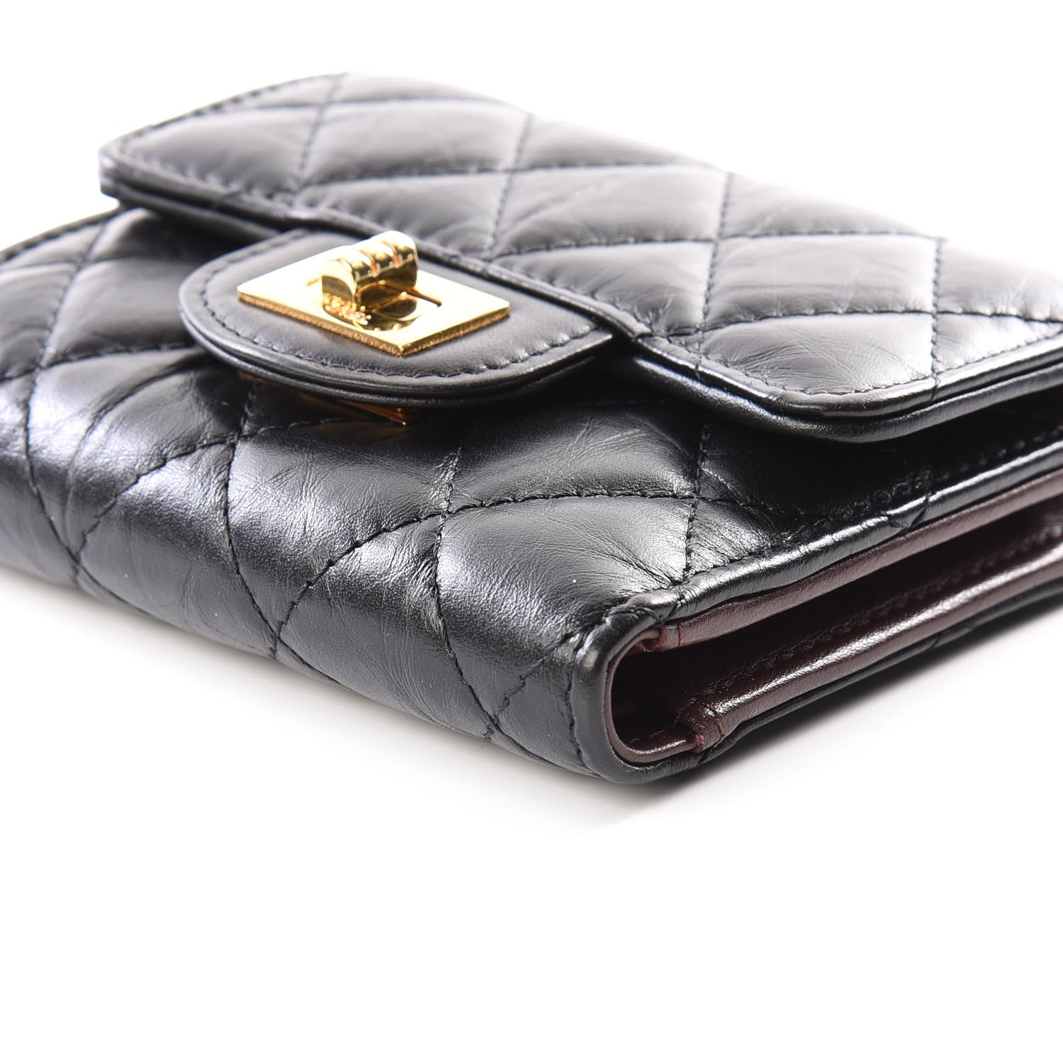 Chanel Aged Calfskin Quilted Reissue Compact Wallet Black 6 of 10