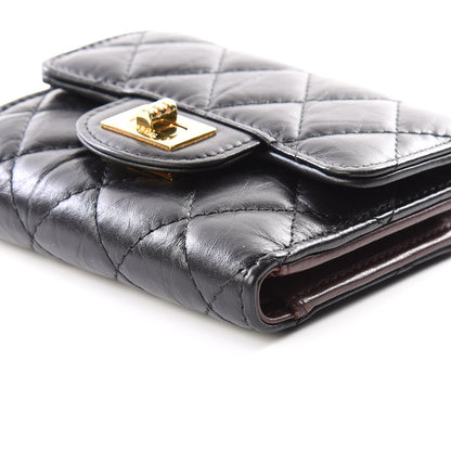 Chanel Aged Calfskin Quilted Reissue Compact Wallet Black 6 of 10
