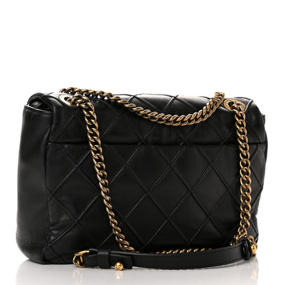 Chanel Calfskin Diamond Debossed Medium Cosmos Flap Black 2 of 10