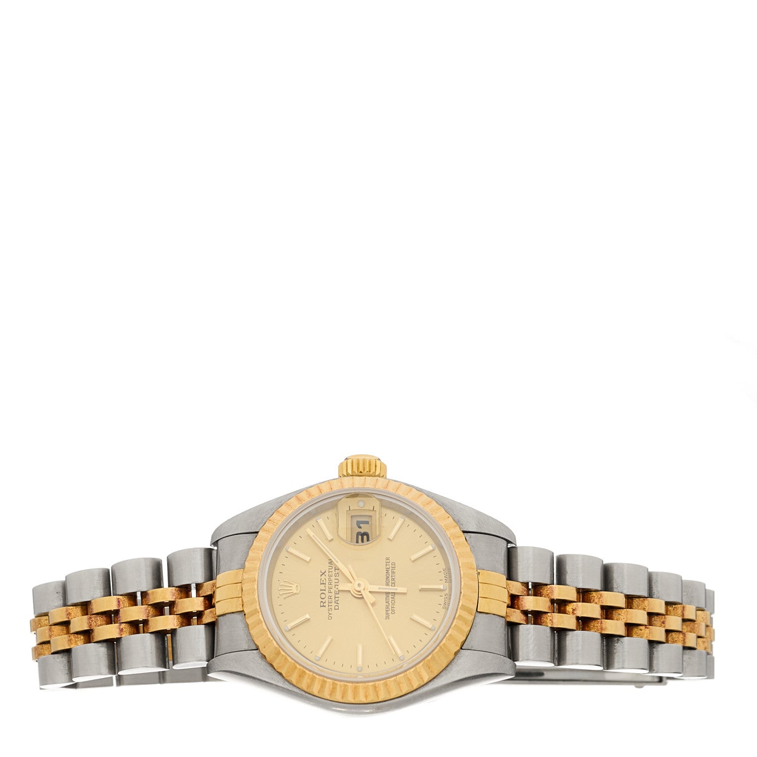Rolex Stainless Steel 18K Yellow Gold 26mm Oyster Perpetual Datejust Watch Champagne 79173 2 of 4