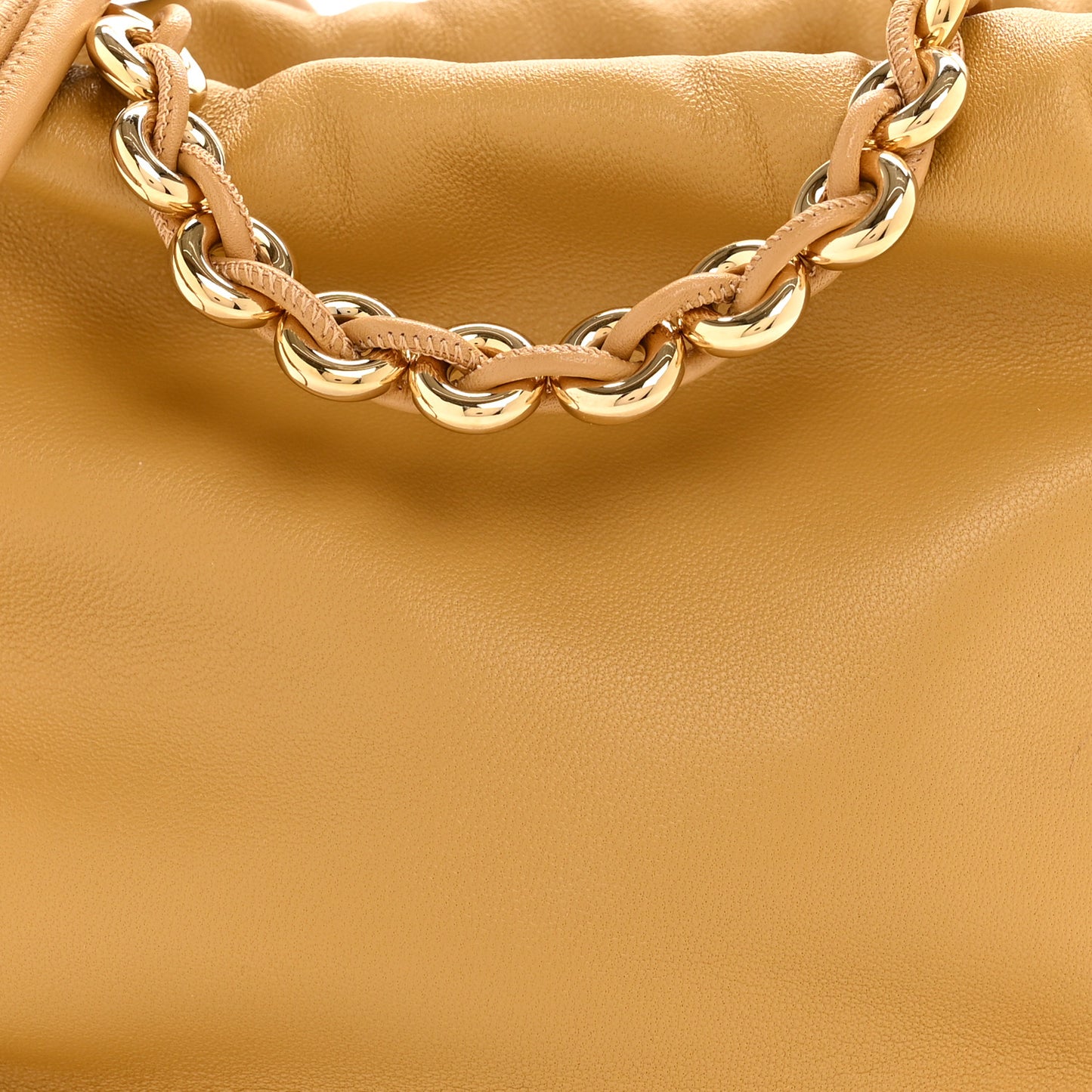 Mellow Nappa Donut Chain Mini Flamenco Knot Clutch Sahara