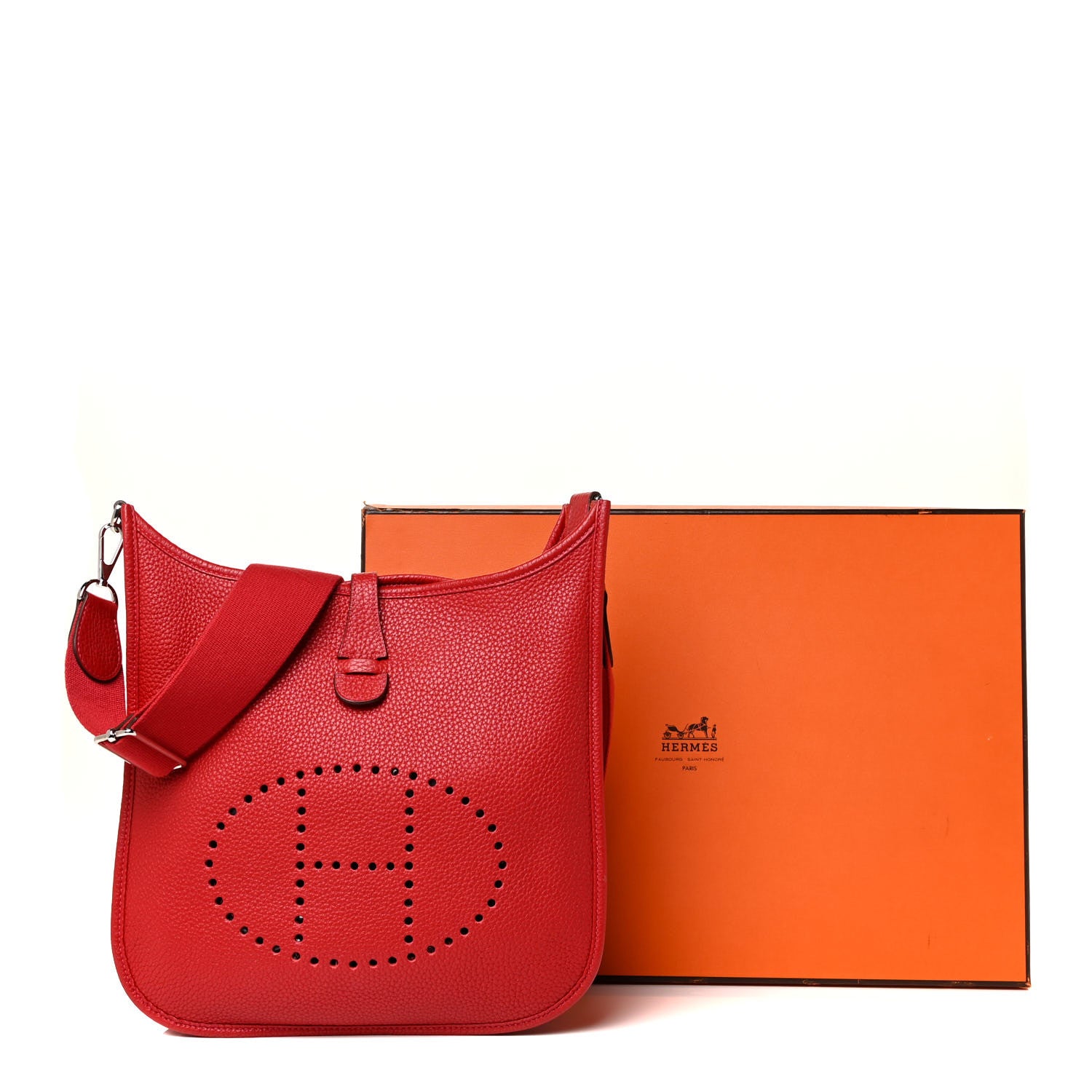 Hermes Taurillon Clemence Evelyne III PM Rouge Casaque 11 of 11
