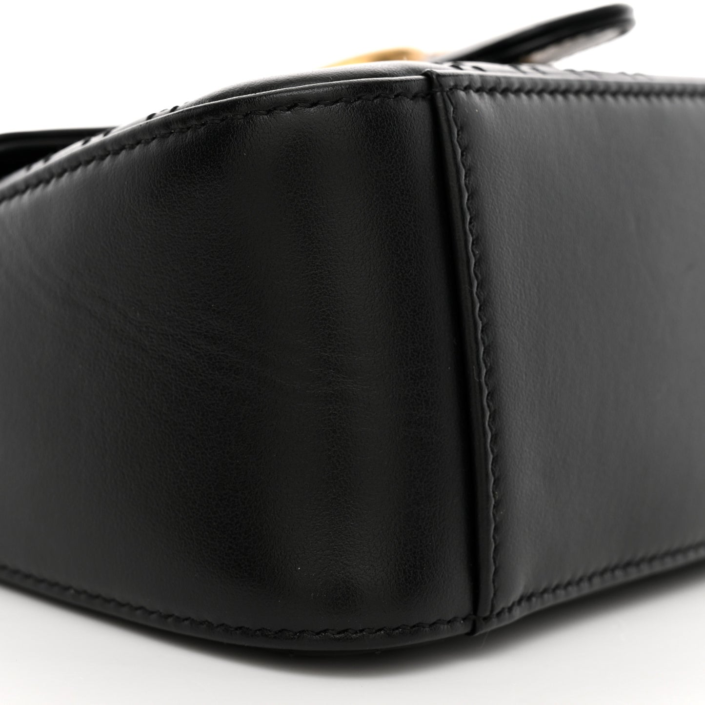 Calfskin Matelasse Mini GG Marmont Top Handle Shoulder Bag Black
