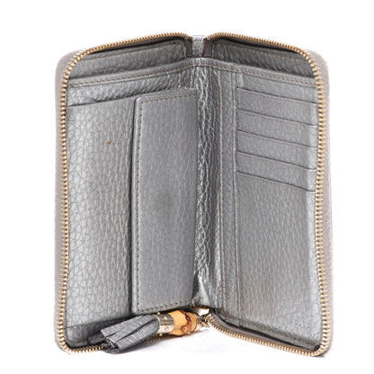 Gucci Monogram Bamboo Zip Around Compact Wallet Silver 5 of 12