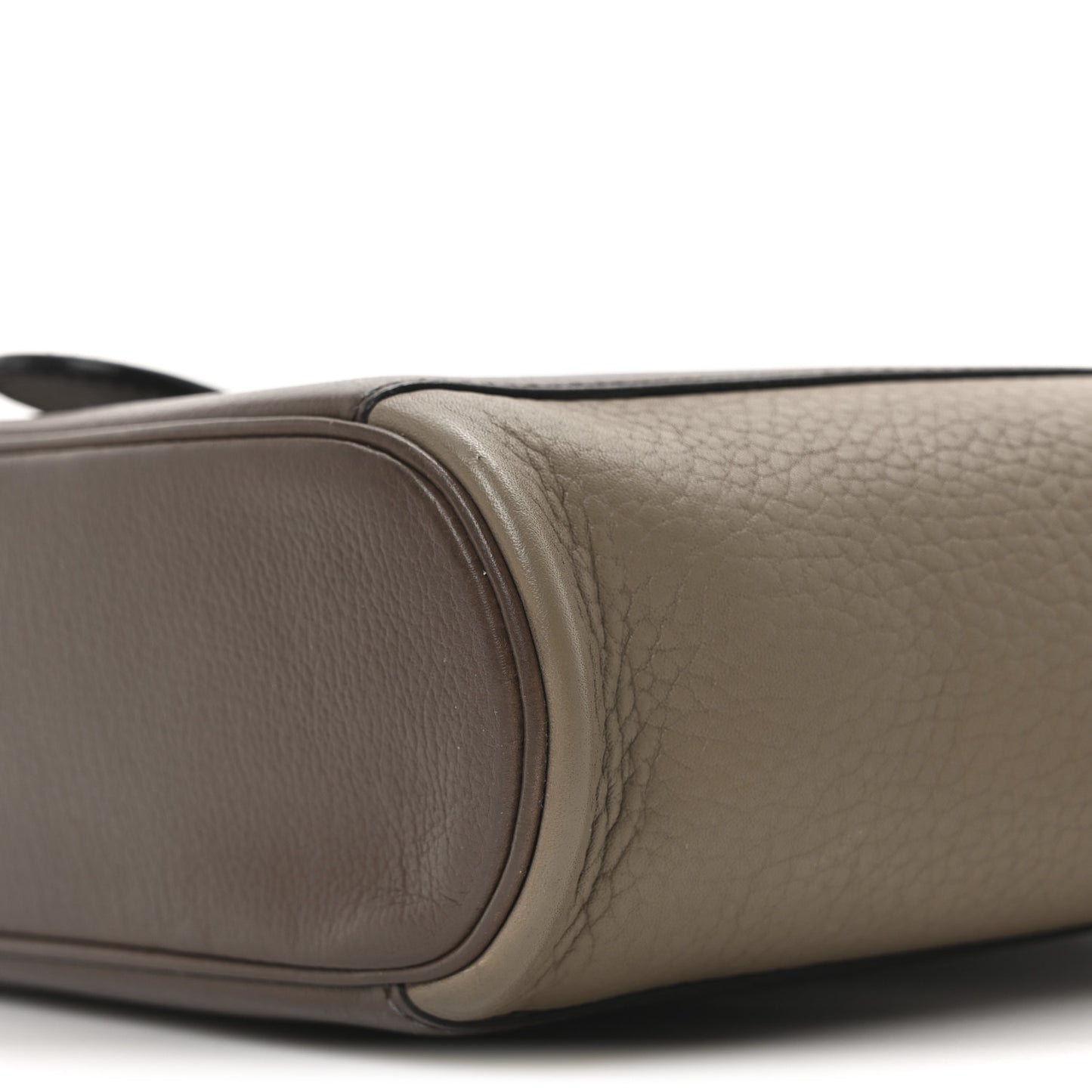 Grained Calfskin Top Handle Crossbody Bag Brown