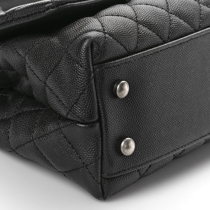Chanel Caviar Lizard Embossed Quilted Mini Coco Handle Flap Black 8 of 9