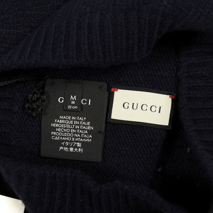 Gucci Wool Web Beanie Hat M Midnight Blue 3 of 3