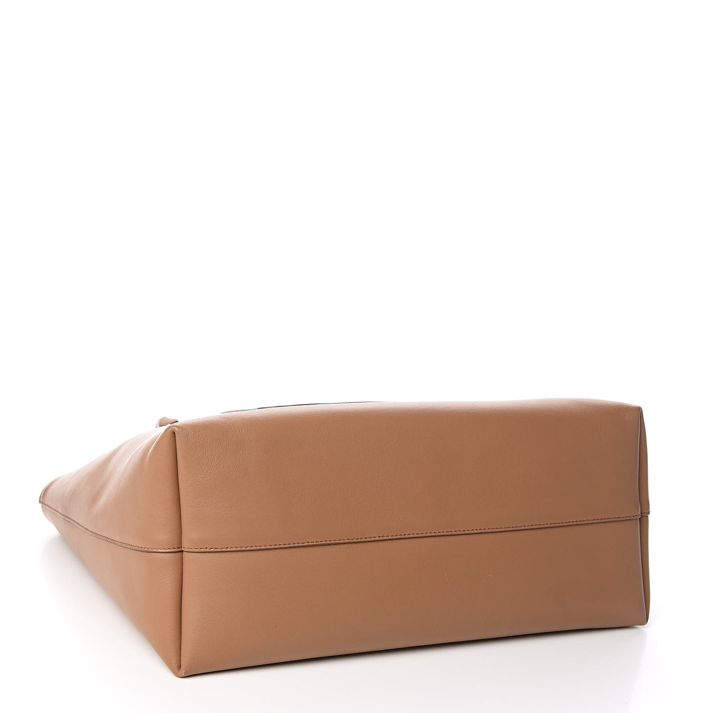City Calfskin Shopping Tote Caramel Black