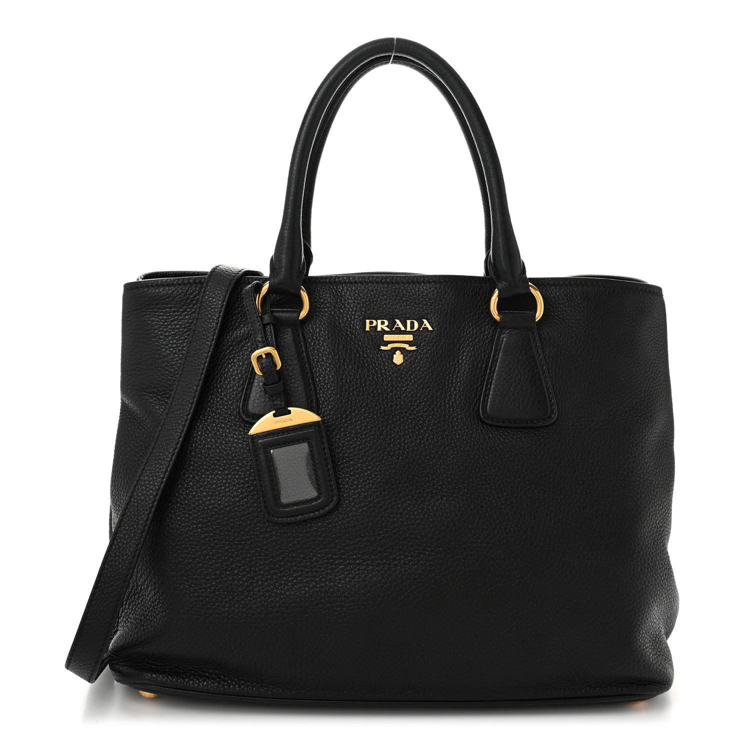 Prada Vitello Daino Tote Black 1 of 12
