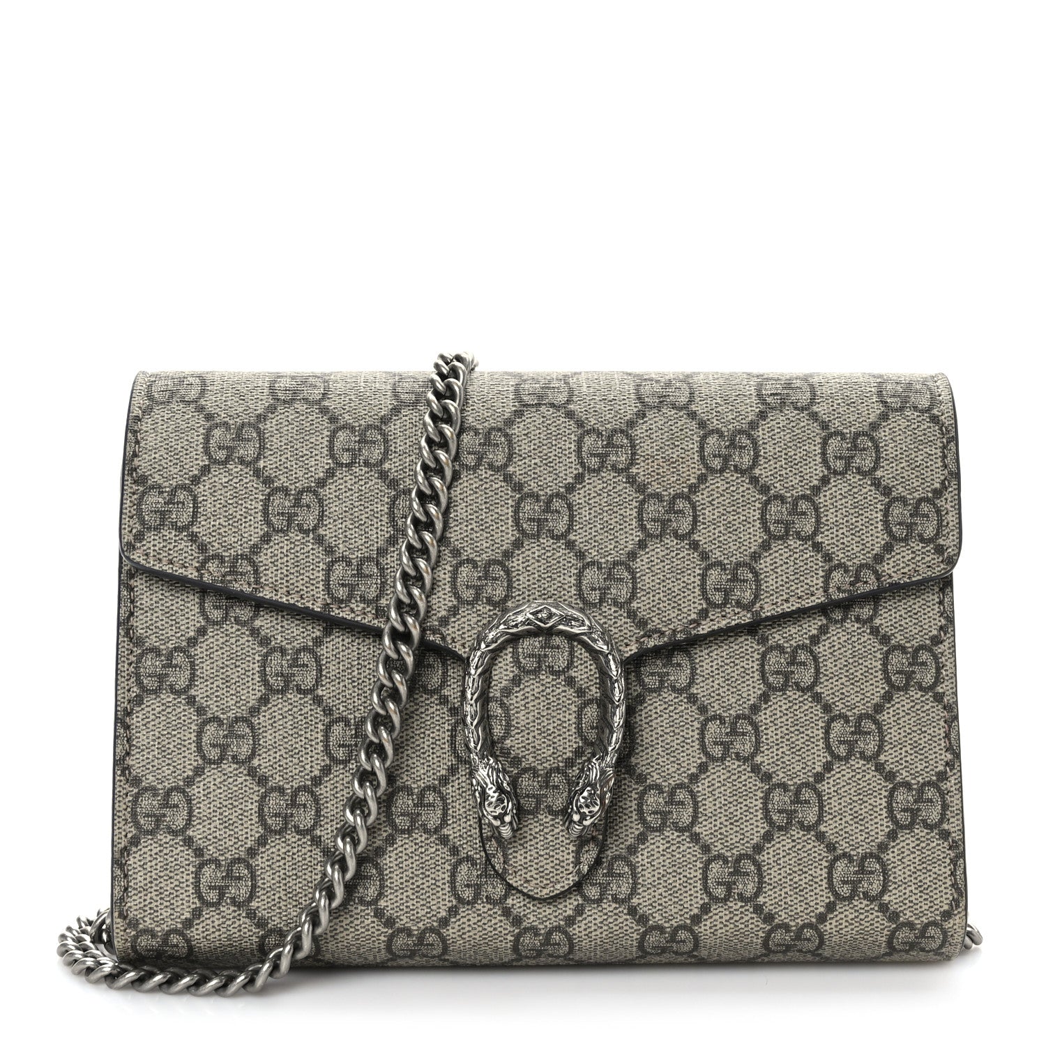 Gucci GG Supreme Monogram Mini Dionysus Chain Wallet Beige Taupe 1 of 8