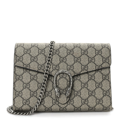 Gucci GG Supreme Monogram Mini Dionysus Chain Wallet Beige Taupe 1 of 8