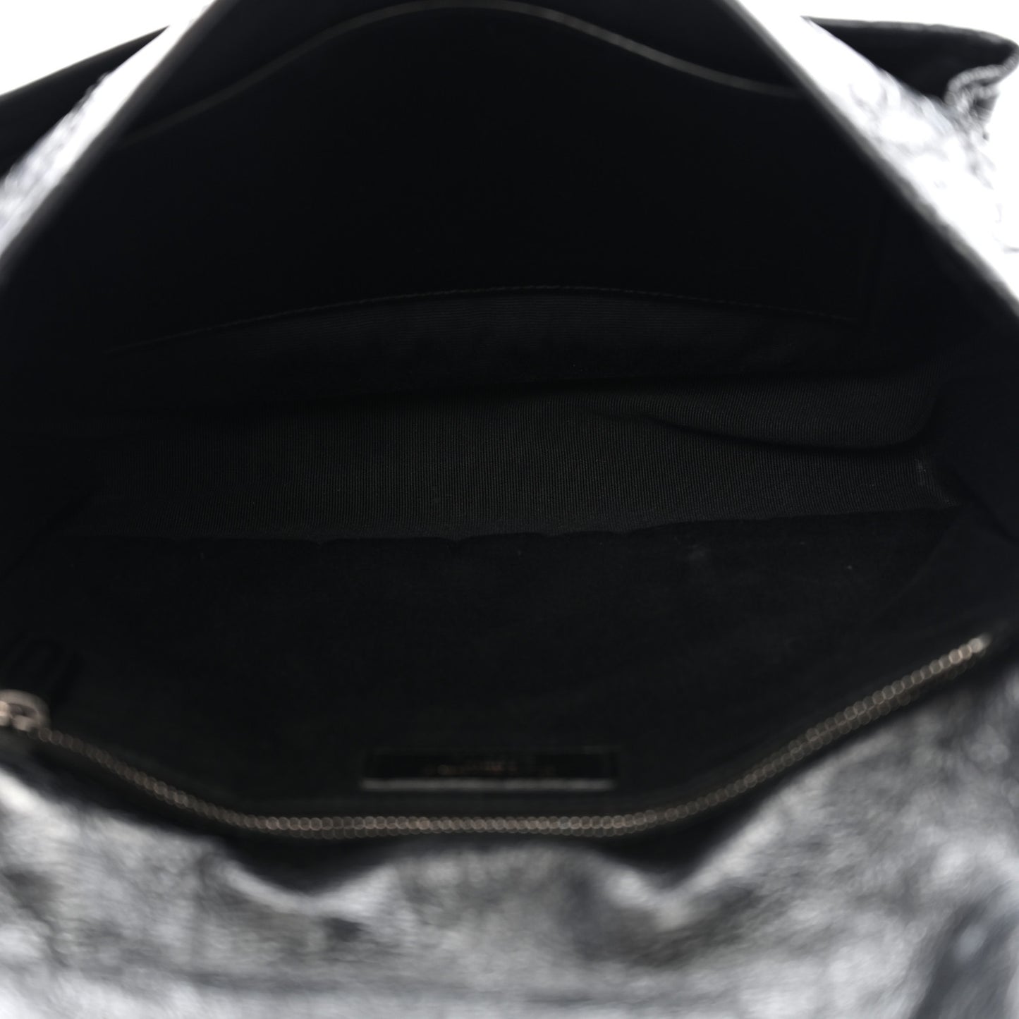 Crinkled Calfskin Matelasse Monogram Medium Niki Chain Satchel Black