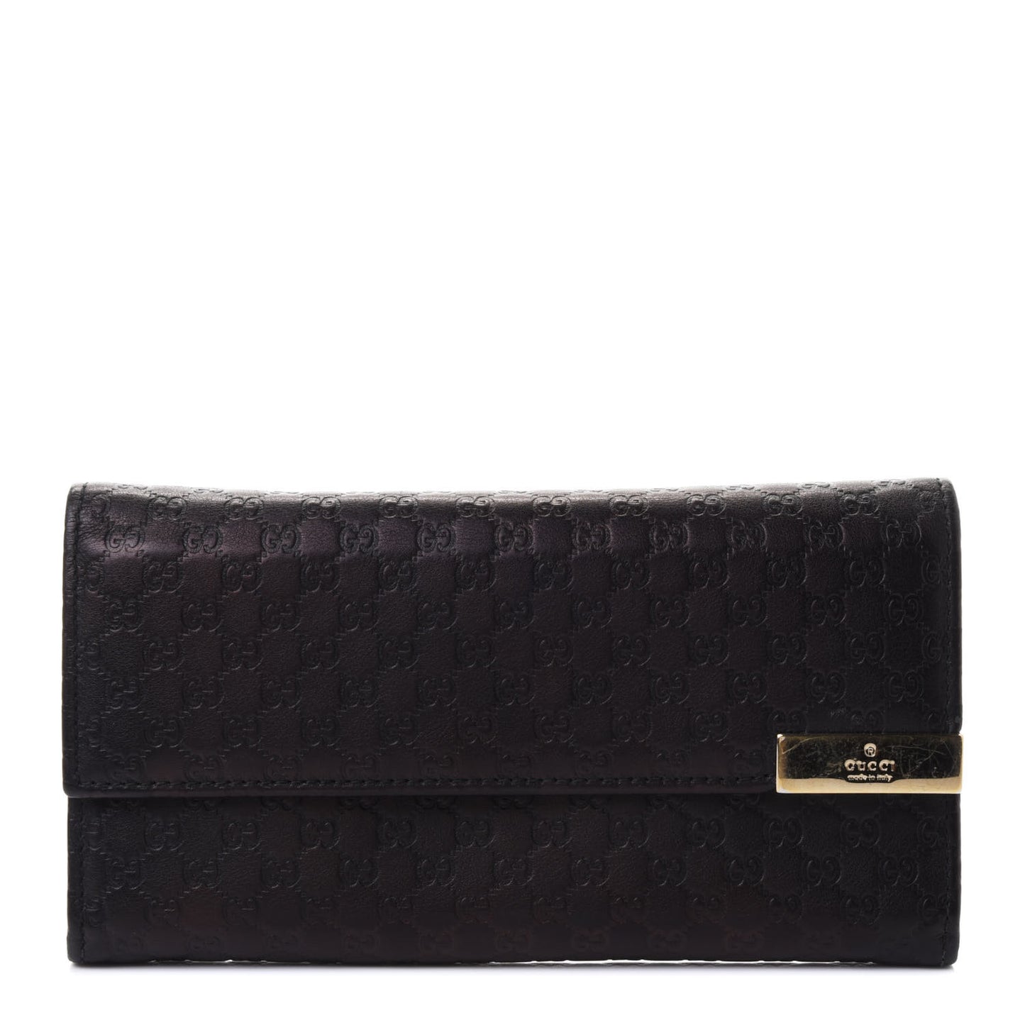 Microguccissima Dice Continental Flap Wallet Brown
