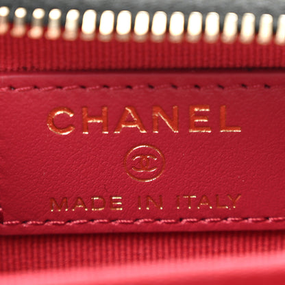 Chanel Lambskin Quilted Chanel 19 Zip Around Coin Purse Wallet Black 6 of 8