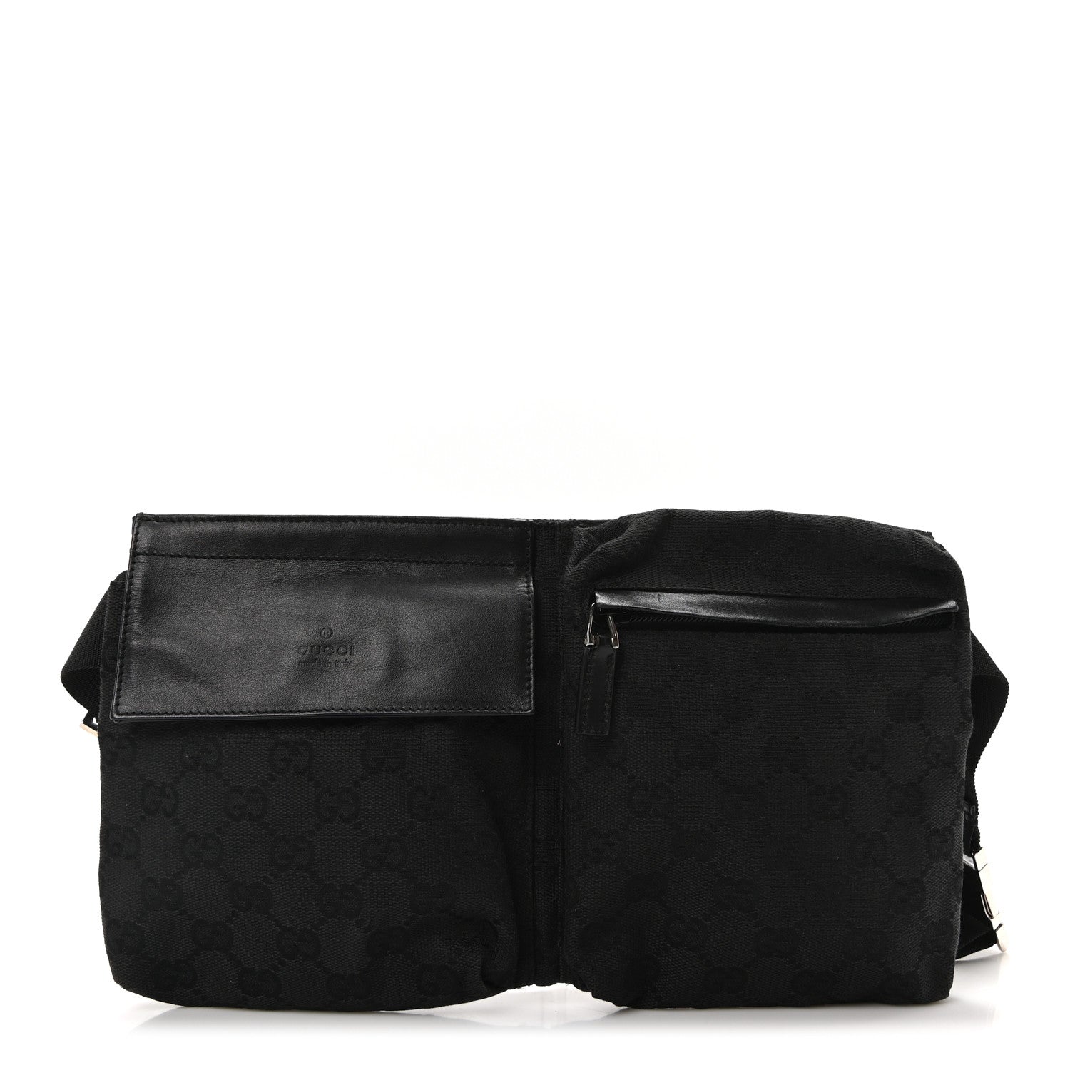 Gucci GG Monogram Double Pocket Belt Bag Black 1 of 10