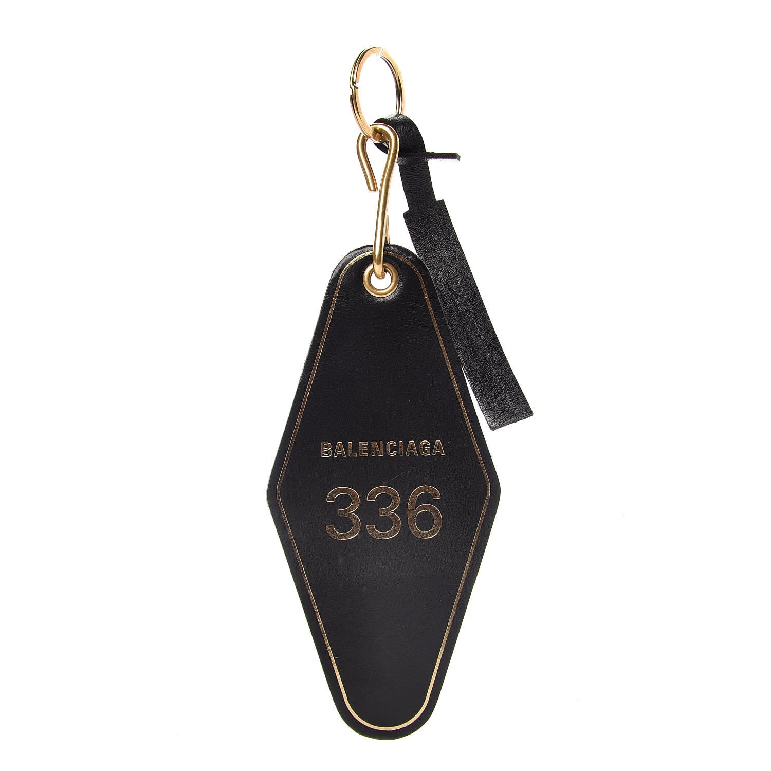 Balenciaga Calfskin Hotel Diamond Key Ring Black 1 of 5
