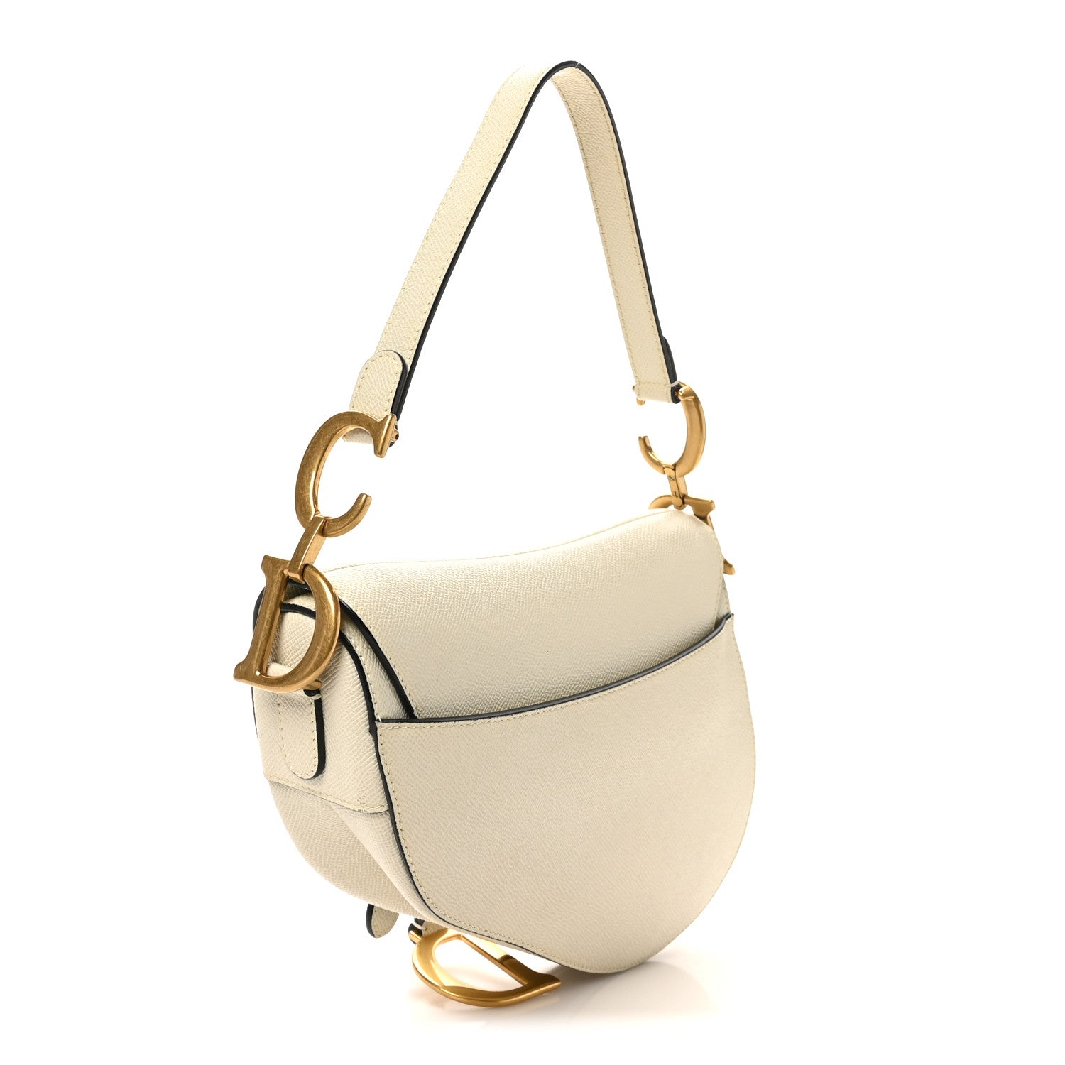 Christian Dior Grained Calfskin Saddle Bag White 3 of 11