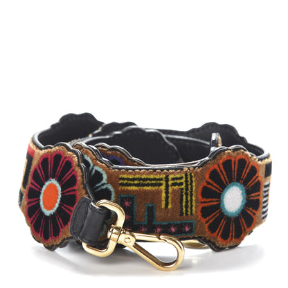 Fendi Velvet Vitello Dolce Fun Fair Embroidered Strap You Tobacco Multicolor 1 of 2