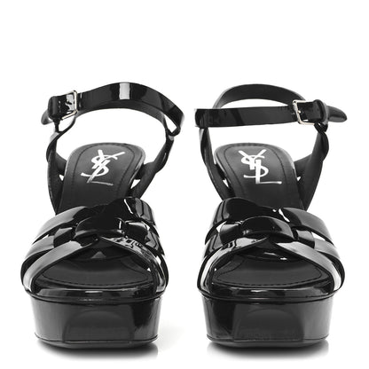 Saint Laurent Patent Tribute 75 Platform Sandals 36.5 Navy 3 of 10