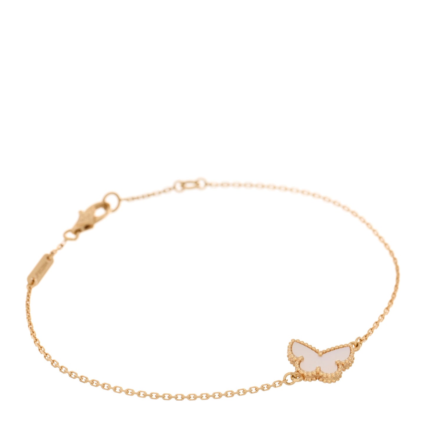 18K Yellow Gold Mother of Pearl Sweet Alhambra Butterfly Bracelet