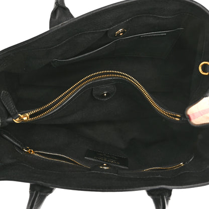 Burberry Grainy Calfskin House Check Large Banner Tote Black 5 of 14
