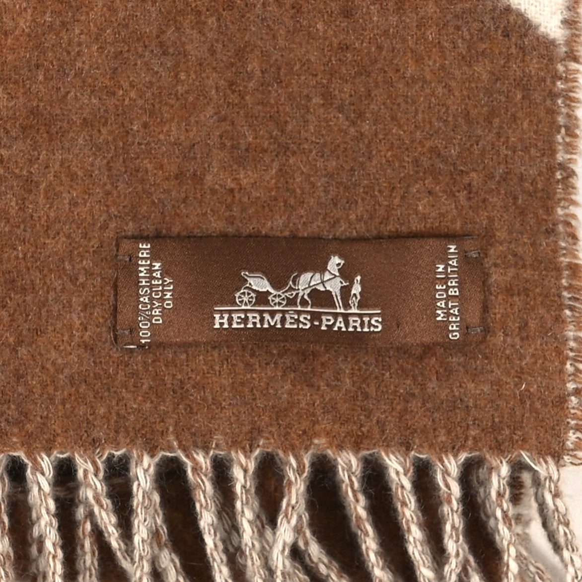 Cashmere Chevron Muffler Noisette Ecru