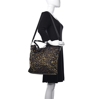 Prada Tessuto Nylon Saffiano Leopard Print Tote Mimetico 2 of 10