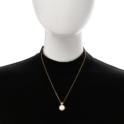 Christian Dior Crystal Circle Pendant Long Necklace Gold 2 of 6
