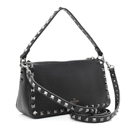 Valentino Garavani Grained Calfskin Small Rockstud Crossbody Bag Black 3 of 10