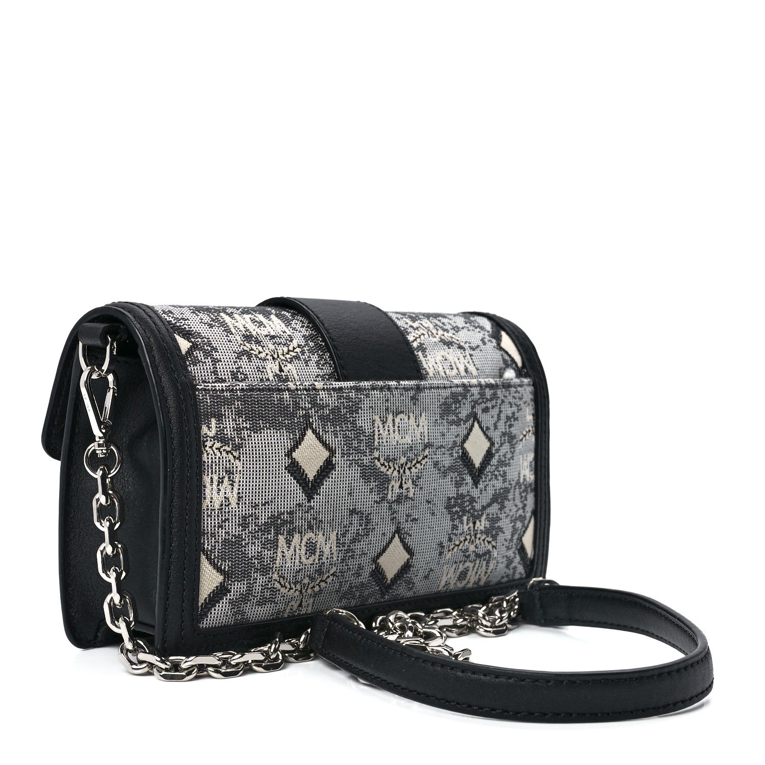 MCM Vintage Jacquard Monogram Mini Tracy Crossbody Black 3 of 11