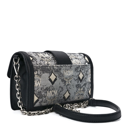MCM Vintage Jacquard Monogram Mini Tracy Crossbody Black 3 of 11