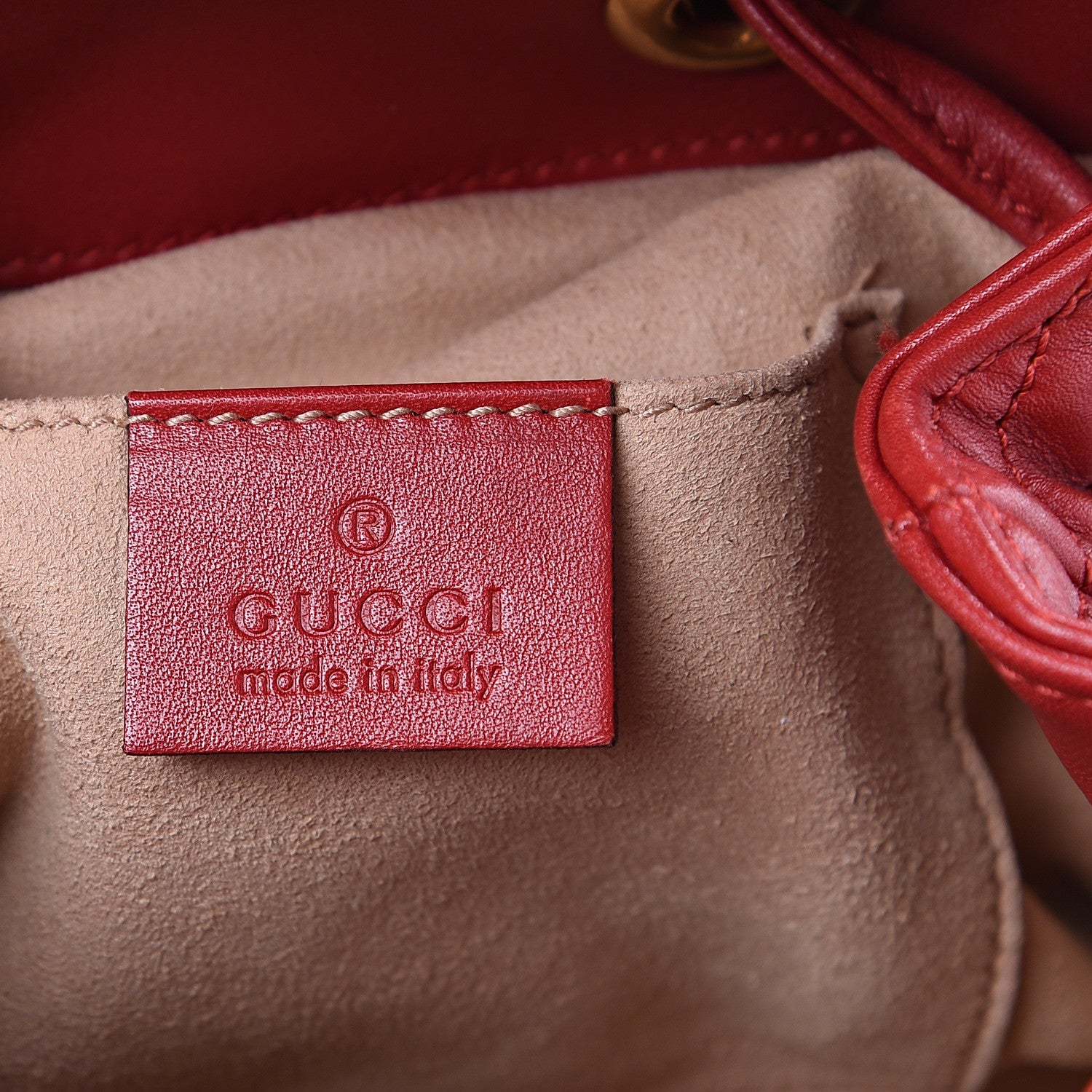 Gucci Calfskin Matelasse GG Marmont Flap Backpack Hibiscus Red 5 of 12